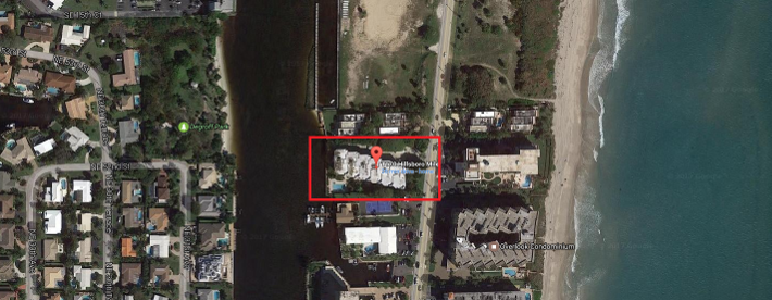 Aerial view of 1170 Hillsboro Mile, Hillsboro Beach, FL 33062 Harborside condominium