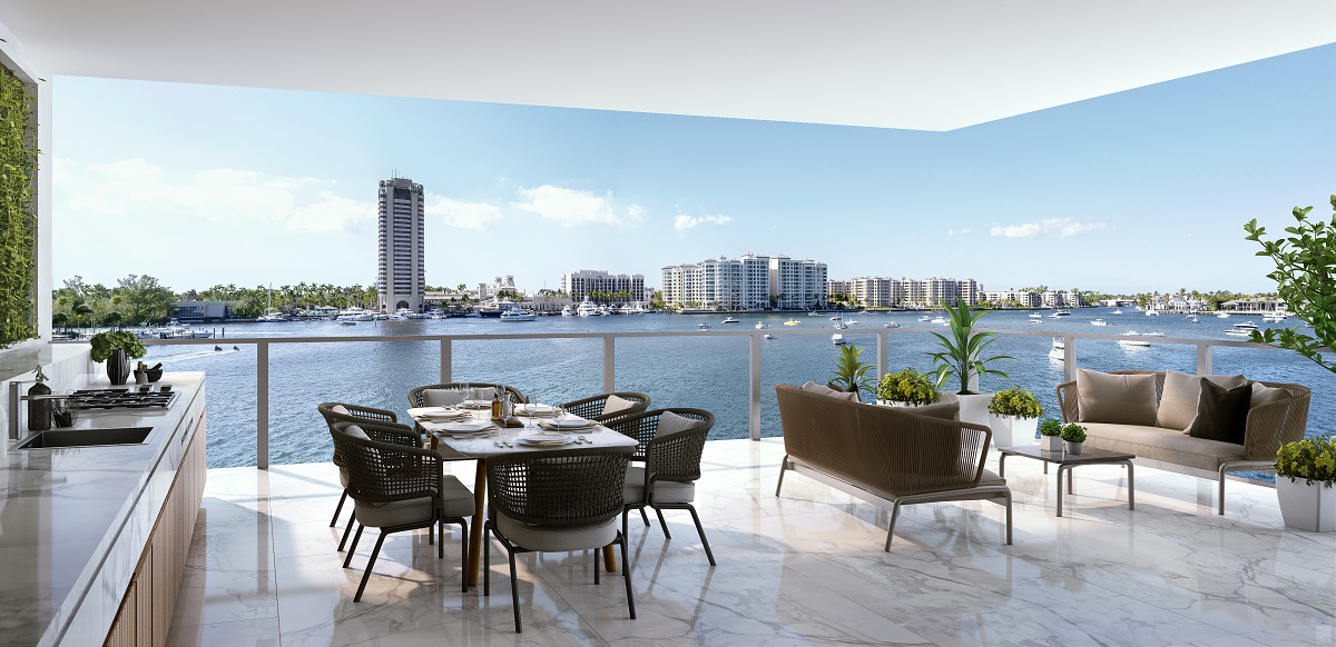 Boca Beach House 725 S Ocean Blvd Boca Raton FL 33432 Luxury condos for sale Balcony view rendering