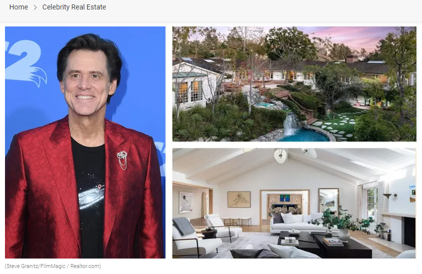 From Realtor.com, Alrighty Then! Jim Carrey Drops the Price of His Sprawling L.A. Compound to $24M for Jean-Luc Andriot blog 022124