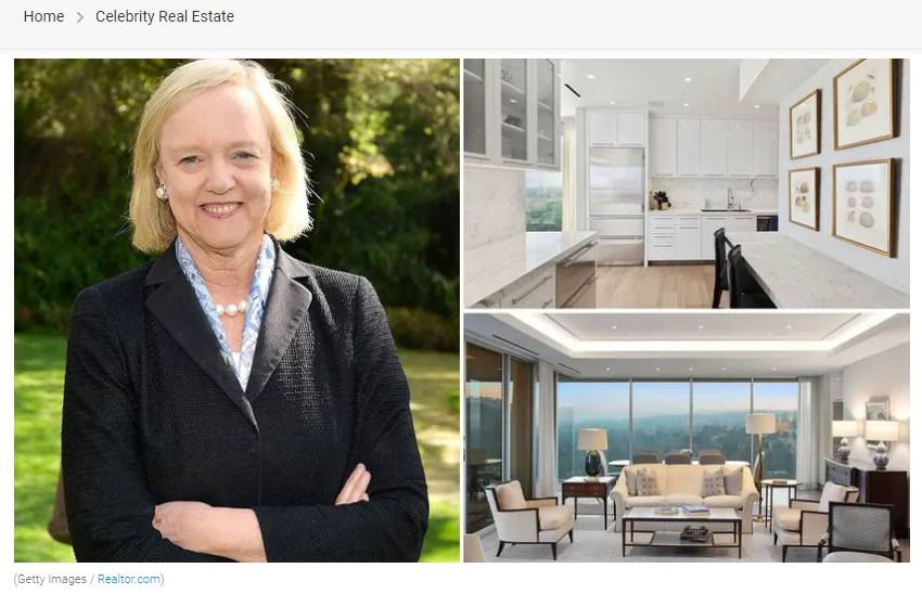 From Realtor.com, Tech Billionaire Meg Whitman Aims To Unload Her L.A. Home for $5.5M for Jean-Luc Andriot blog 122122