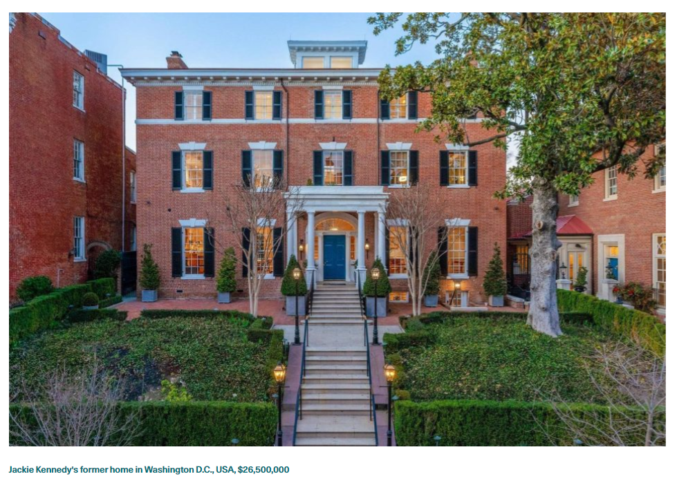 Jackie Kennedy Washington, D.C. compound is for sale $26.5 million for Jean-Luc Andriot blog 031723