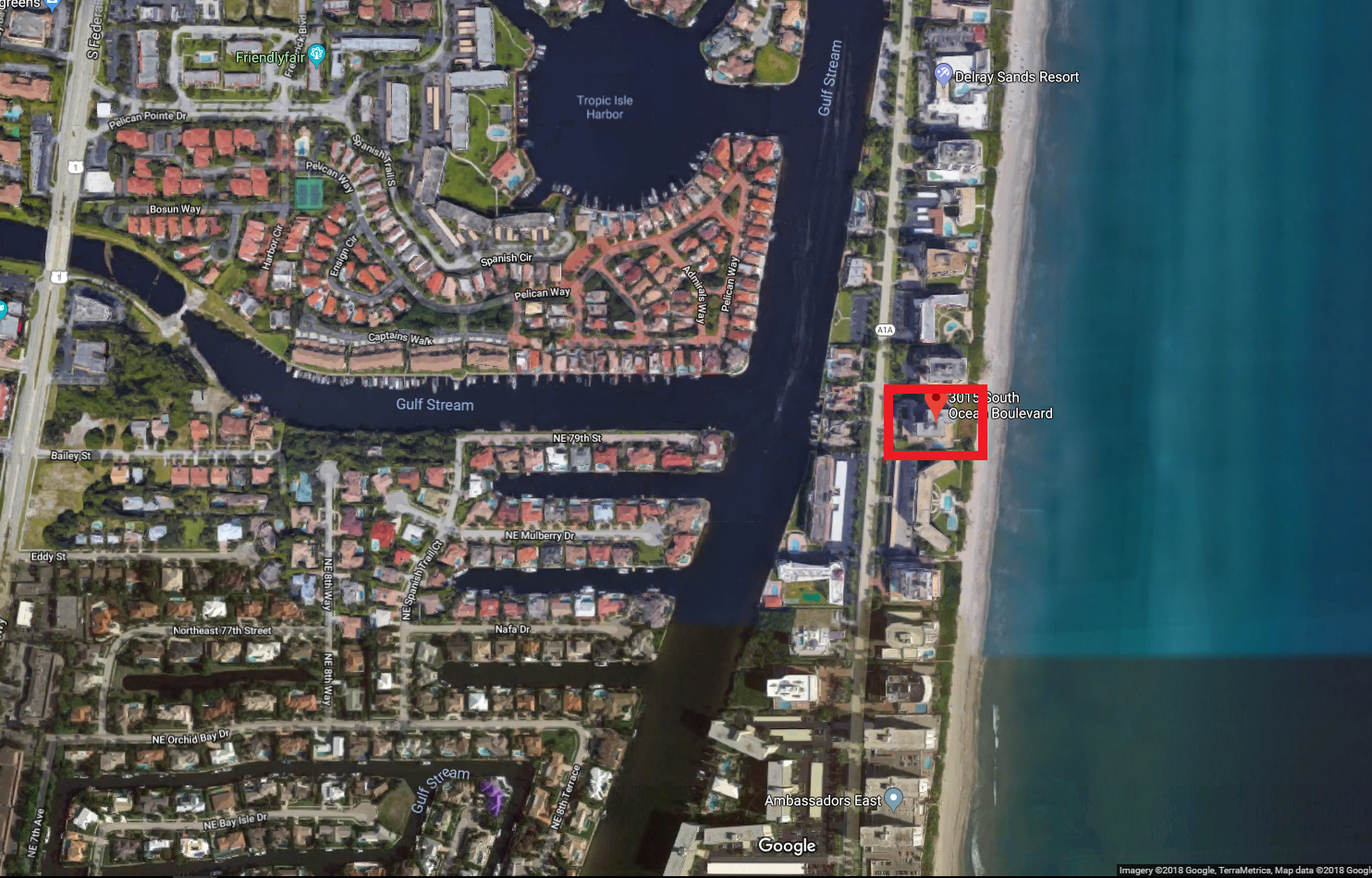 Ocean Dunes 3015 S Ocean Blvd Highland Beach, FL 33487 luxury condos for sale aerial view