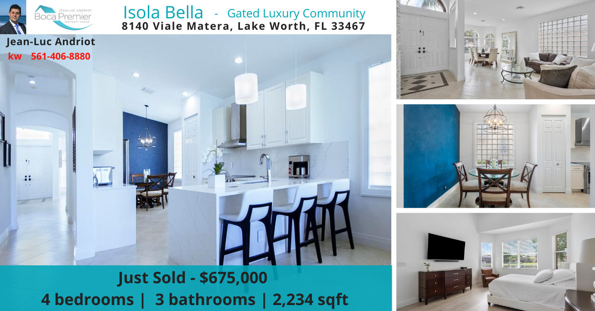 Just sold: 8140 Viale Matera, Lake Worth, FL 33467 in Isola Bella Community RX-10899256