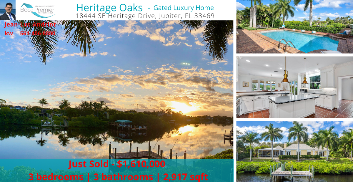 Just sold: 18444 SE Heritage Drive, Jupiter, FL 33469 RX-10681483 in Heritage Oaks
