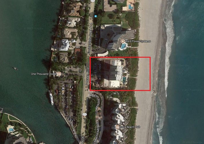 Sabal Ridge 750 S Ocean Blvd, Boca Raton, FL 33432 luxury condominiums for sale aerial view