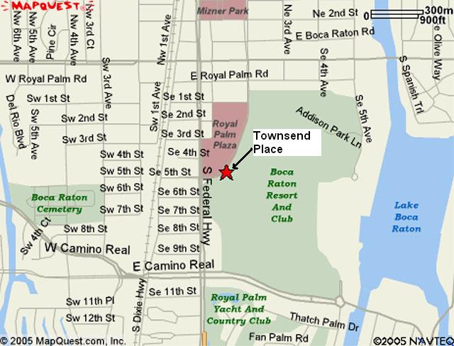 Click here to see a bigger map of 500-550 SE Mizner blvd Boca Raton FL 33432 Townsend Place map