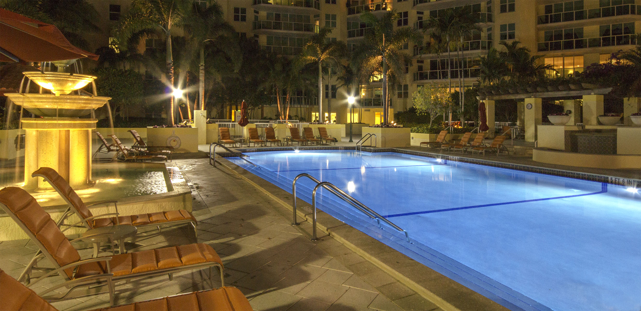 Townsend Place pool at night
