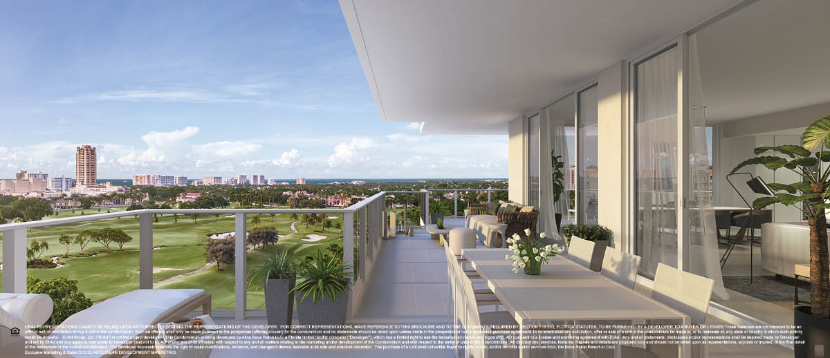Alina Residence L 200 SE Mizner Blvd Boca Raton FL 33432 luxury condos for sale balcony view rendering for Jean-Luc Andriot blog on 091818