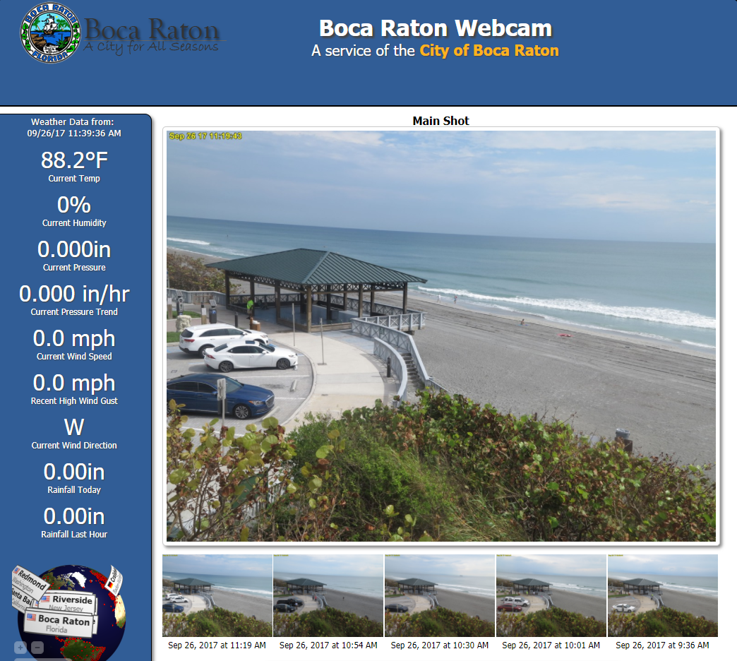 Boca Raton beach webcam for Jean-Luc Andriot blog 092617