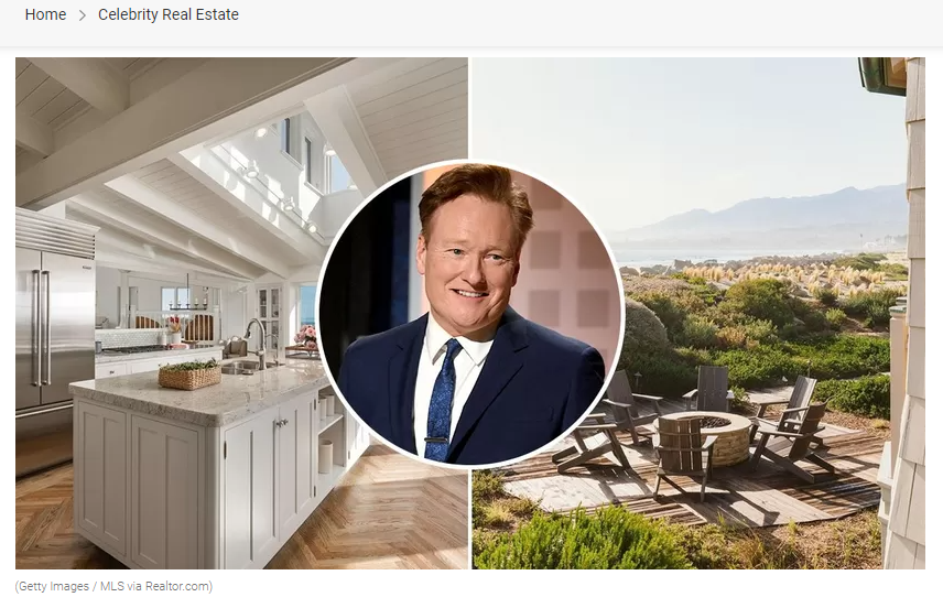 From Realtorcom, Conan O’Brien Reportedly Lands Another SoCal Beach House for Jean-Luc Andriot blog 092722