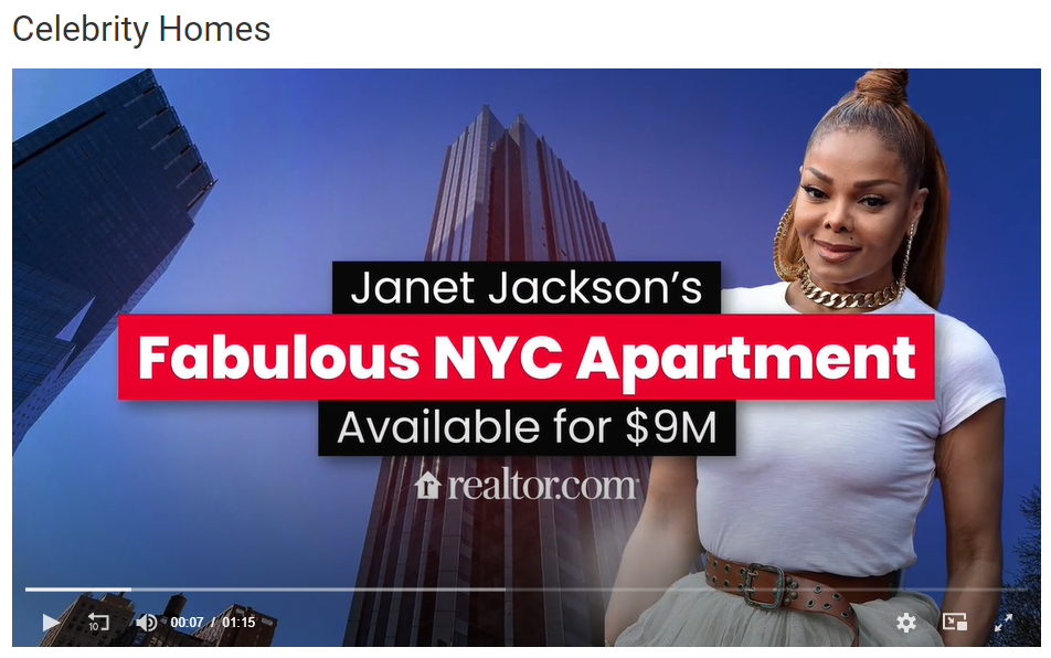 Video - From Realtor.com, You'll Scream for Janet Jackson's $9M NYC Apartment for Jean-Luc Andriot blog 060322