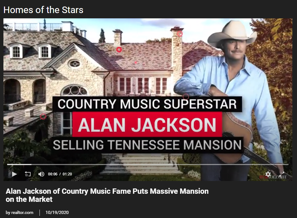 From Realtor.com, Alan Jackson of Country Music Fame Puts Massive Mansion on the Market for Jean-Luc Andriot blog 102120