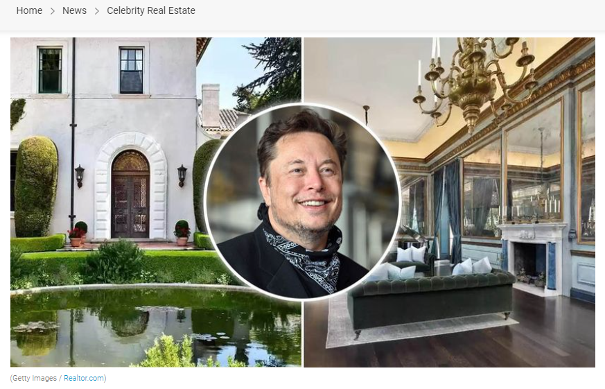 From Realtor.com, Elon Musk Finds a Buyer for His $32M Estate in Hillsborough, CA for Jean-Luc Andriot blog 111721