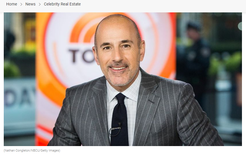 From Realtor.com, Matt Lauer’s Waterfront Home in the Hamptons Resurfaces for $44M for Jean-Luc Andriot blog 072821