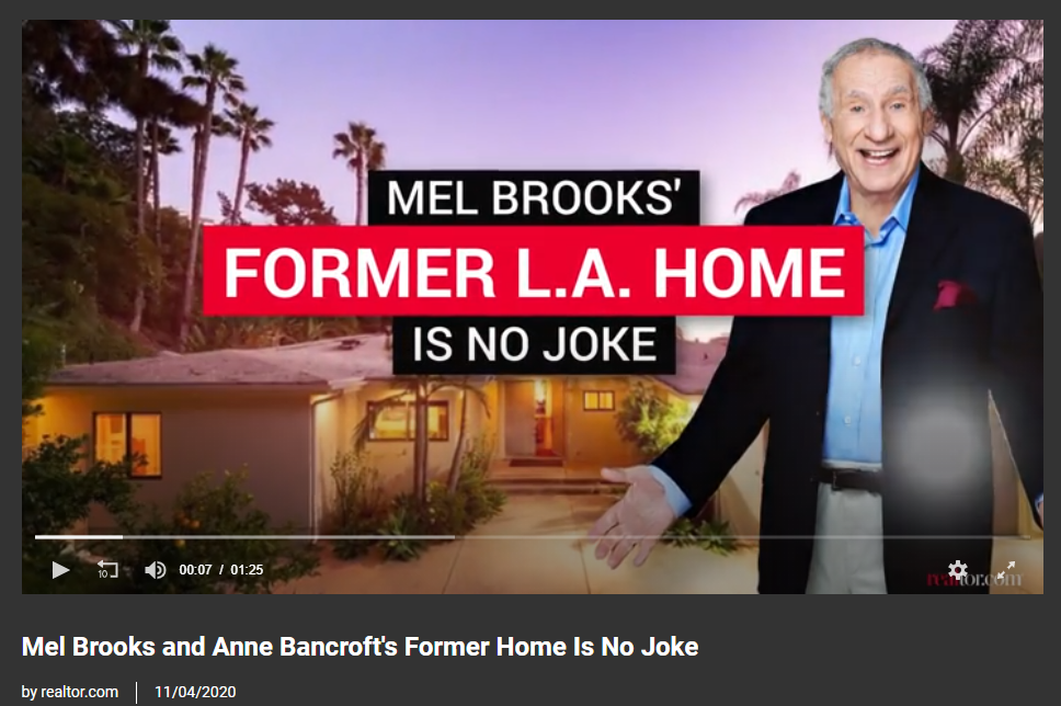 Video - From Realtor.com, Mel Brooks and Anne Bancroft's Former Home Is No Joke for Jean-Luc Andriot blog 11092