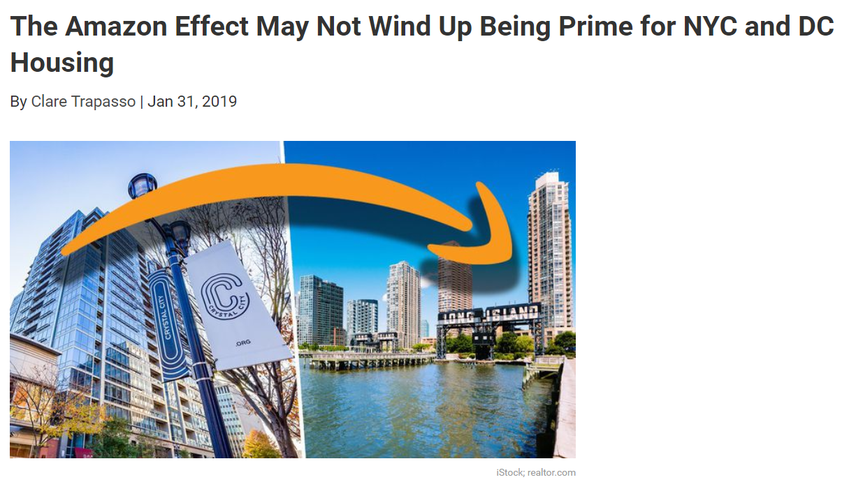 From Realtorcom The Amazon Effect May Not Wind Up Being Prime for NYC and DC Housing  for Jean-Luc Andriot blog 013119