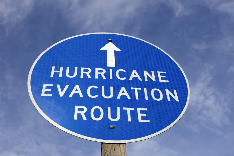 Hurricane evacuation route sign for Jean-Luc Andriot blog 052818