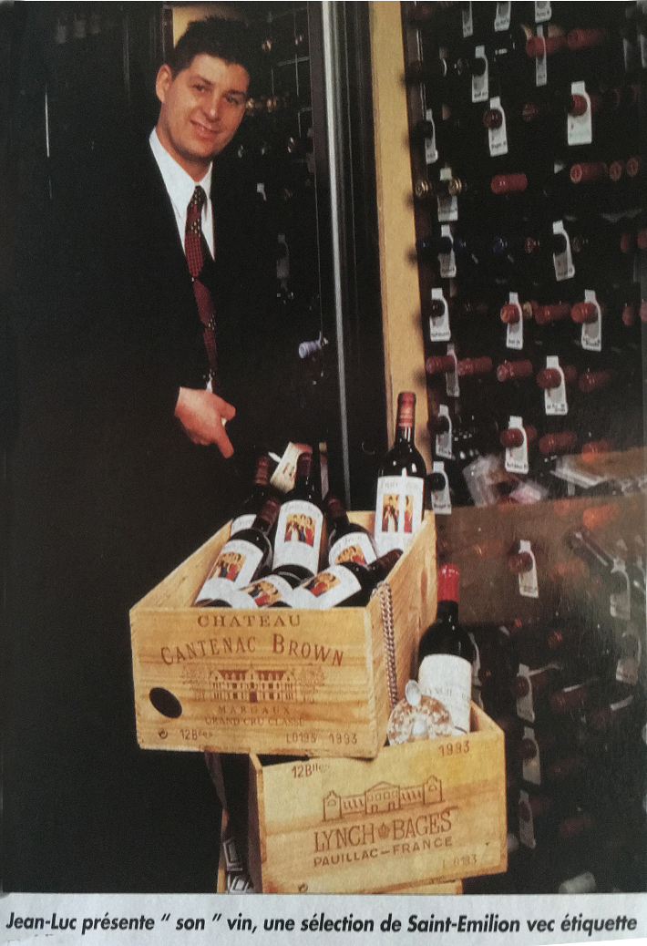 Jean-luc Andriot in his wine cellar Trois Jean Restaurant in Mahattan in 2000