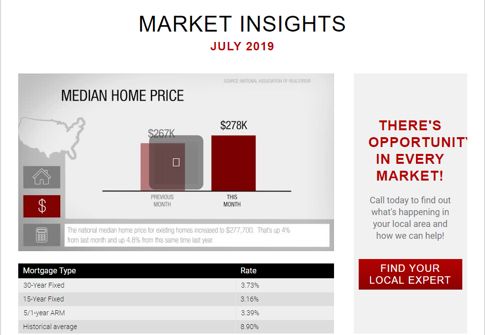 Keller Williams Realty This month in real estate July 2019 for Jean-Luc Andriot blog 071619