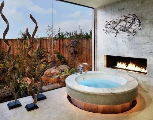 Fireplace in the bathroom
