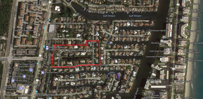 Morningside Boca Raton luxury homes for sale aerial view