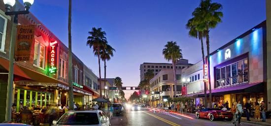 Picture Downtown Delray Beach at night